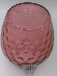 Vintage Mouth Blown Glass Cranberry Optic Dot Pitcher w ...