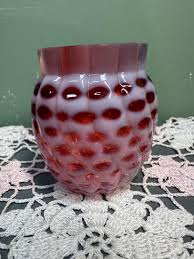 Victorian TOOTHPICK Holder Windows Coin Dot Spot Cranberry ...