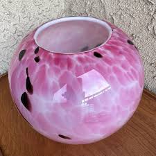 Rare Vintage Hand-blown Art Glass Spatter Vase in Pink ...