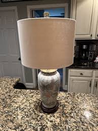 Vintage Ethan Allen Asian Oriental Porcelain Blue and White Lamp - Floral Bird | eBay