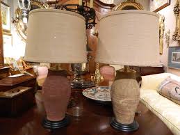 Pair of Italian Terracotta Oil Jars Adapted as Lamps, 19th Century For Sale at 1stDibs