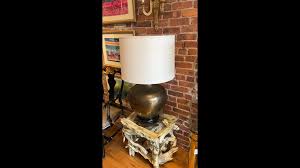 Pair of Vintage Paul Hanson Hammered Brass Table Lamps, circa 1970s For Sale at 1stDibs