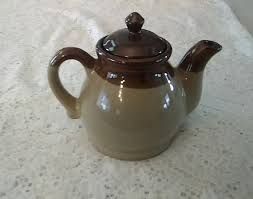 A Three Toned 3.5 Cup Stoneware Tea Pot in Beige, Tan, and ...