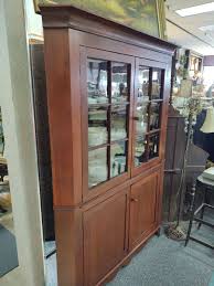 Large Antique Wood 4 Door Corner Cabinet With Crown Molding | eBay