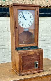 Vintage Gensign Clocking in Machine Clock Antique Industrial ...