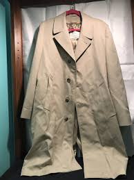 Mens London Fog Trench Coat Size 40 Reg Tan Fur lining zip ...