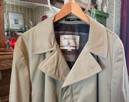 Vintage Neutral Beige Raincoat, Overcoat (B301), Lighter ...