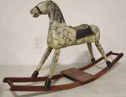 Sold at Auction: Early American Folk Art Painted Wood Rocking Horse