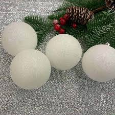 16 Count White Mix Shatterproof Ornaments 70mm | Holiday ...