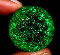 55 CT Natural Huge Colombian Green Emerald Round Loose ...
