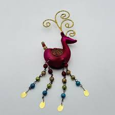 Pier 1 Imports Reindeer Ornament Purple Glitter Antlers ...