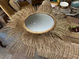 Gold Sunburst Round Wall Mirror: 30-inch Decorative Accent ...