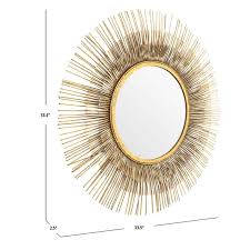 Safavieh Weston 33.5 in. Sunburst Glam Round Mirror, Gold ...