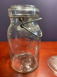 Vintage Atlas E-Z Seal Clear Quart Mason Jar With Wire Bail ...