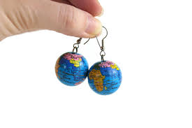 Vintage Dangling World Globe Earrings – The Mustard Dandelion