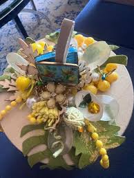 Handcrafted Blue Bird Candle Holder Yellow Glass Storage ...