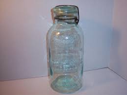 KS1 - 1890's Trade Mark Lightning Half Gallon Fruit Jar Aqua ...