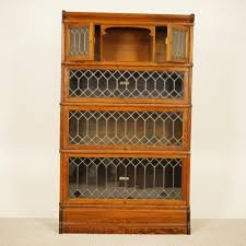 Antique Globe Wernicke Oak Barrister Bookcase: Leaded ...