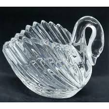 Vintage Lead Crystal Swan Vase Planter Bowl, West Germany ...