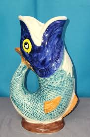 VINTAGE Majolica Portugal, Gurgling Carp, Pitcher | eBay