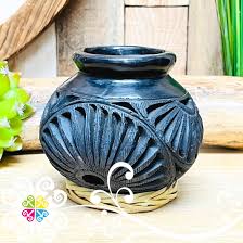 Small Cantarito Black Clay Vase - Barro Negro Oaxaca ...