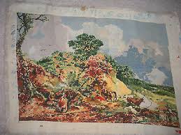 VINTAGE completed NEEDLEPOINT VERY FINE GOBELIN GOBLIN ...