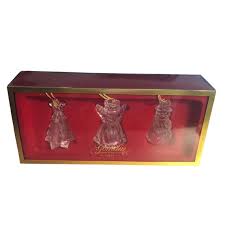 GORHAM Set of 3 Snowman Tree & Angel Lady Anne Crystal ...