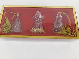 3 Gorham Crystal Christmas Tree Oraments, Tree, Snowman ...