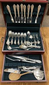 Wallace Rose Point 64 Piece Sterling Flatware Set | eBay