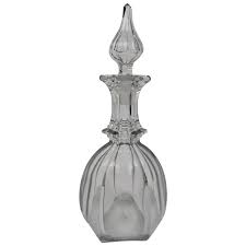 Blown Glass Decanter With Six Sided Panel Motif With Stopper ...