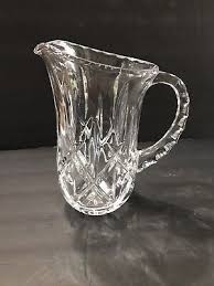 Vintage Lenox 8-1/2" Hand Cut Lead Crystal Pitcher With Diamond Cut Handle | eBay