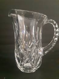 Vintage Crystal Water Pitcher with deep diamond cuts, Heavy ...