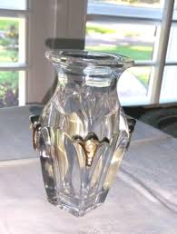 German LEAD CRYSTAL VASE 4" Tall, 4 Cornered Grecian Urn ...