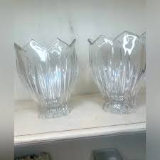 Gorham | Accents | Pair Of Gorham Crystal Lotus Vases | Poshmark