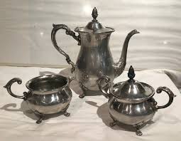 Poole - Bristol - Coffee Pot With Creamer and Sugar - 110 Silver Plate - Etsy Canada