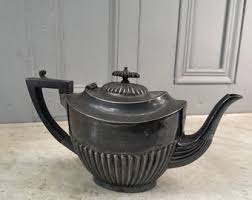 Antique Silver Plated Teapot With Ebony Handle - Etsy