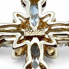 14k Yellow Gold Marquise Cut Cubic Zirconia Cross Pendant 18in