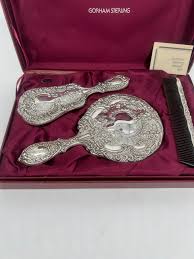 3 Pc Gorham Sterling Silver Cased Dresser Set at 1stDibs ...