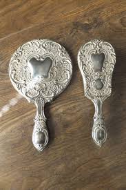 Silverplate Vanity Mirror & Brush Set | eBay
