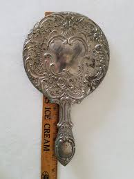 Vintage Art Nouveau Hand Mirror Floral Design - Etsy