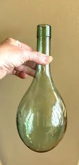 Antique Molded Torpedo Round Bottom Green Glass Wine Bottle ...