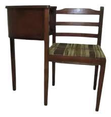 Antique Gossip Bench Telephone Seating Wood With Attached ...