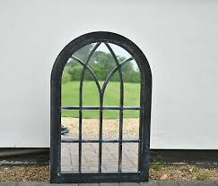 Ex Large 62x92cm Rustic Look Window Style Arch Mirror Garden Home Wall Mounted | eBay