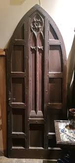 Early 20th C Pointed Arched Carved Oak Tudor Gothic Door ...