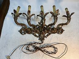 Antique Victorian 5 Arm Electric Wall Sconce Candle Fixture With Some Prisms | eBay