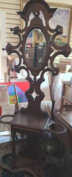 ANTIQUE HALL TREE AND UMBRELLA STAND WITH ...