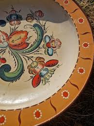 Vintage Norwegian Rosemaling Plate | Hand Painted Folk Art ...