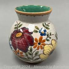 Vintage Signed BERTINO Royal Zuid Holland GOUDA A. art pottery vase Auction | Alexandria Auctions