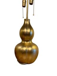 Pair of Sirmos "Samba" Table Lamps Gold Leaf With Brass ...
