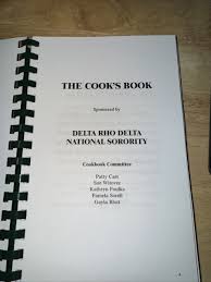 The Cook's Book Delta Rho Delta National Sorority Cookbook ...